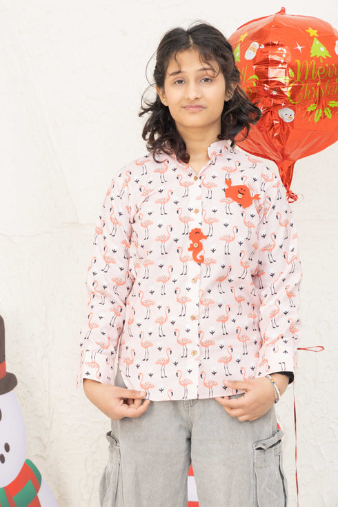 BUBBLE GUM PINK SANTA SHIRT